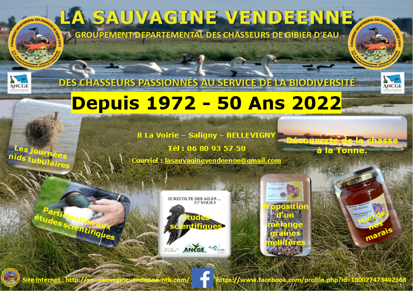 LA SAUVAGINE VENDEENNE - Groupement Départemental des Chasseurs de Gibier d'Eau de la Vendée – Valoriser et faire fructifier nos zones humides. Des producteurs de biodiversité au service de la nature.